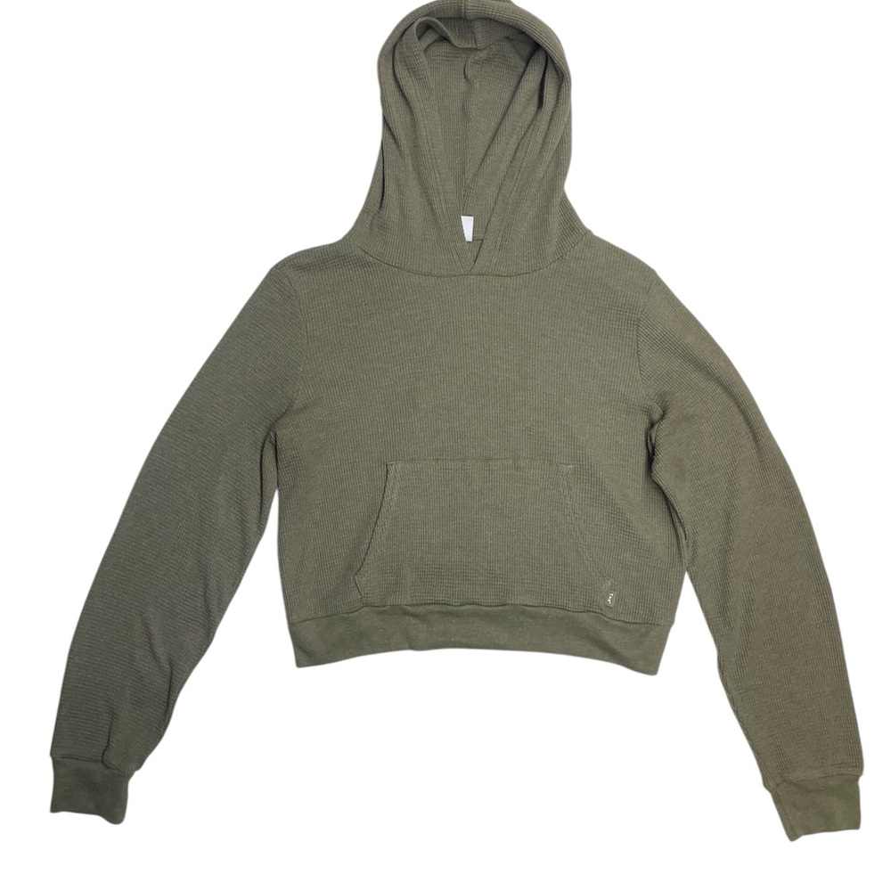 Aritzia TNA Olive‎ Green Women's  Knit Waffle Hoodie Size Large
